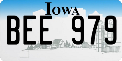 IA license plate BEE979