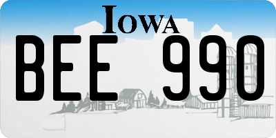 IA license plate BEE990