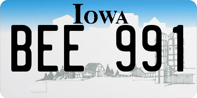 IA license plate BEE991