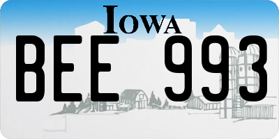 IA license plate BEE993