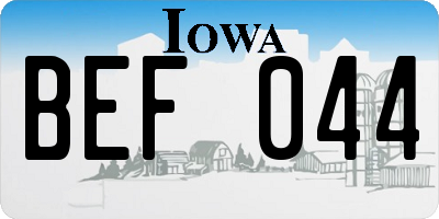 IA license plate BEF044