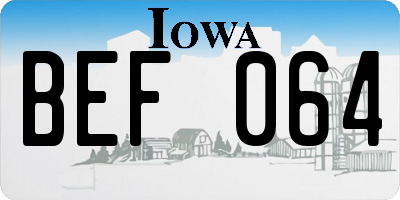 IA license plate BEF064