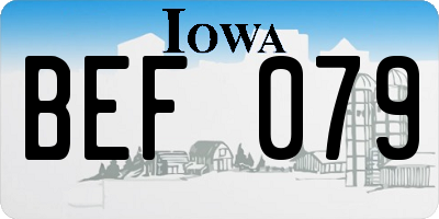 IA license plate BEF079