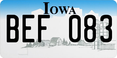 IA license plate BEF083