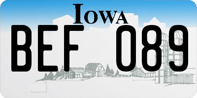 IA license plate BEF089