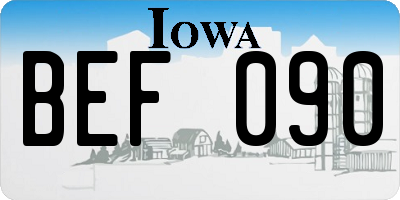 IA license plate BEF090