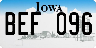 IA license plate BEF096