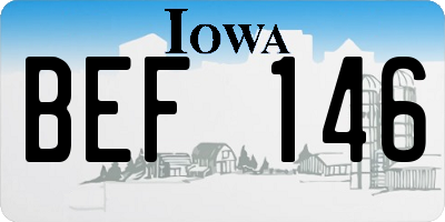 IA license plate BEF146