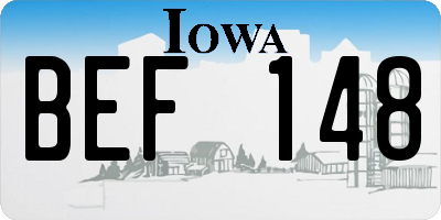 IA license plate BEF148