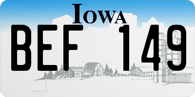 IA license plate BEF149