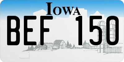 IA license plate BEF150
