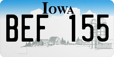 IA license plate BEF155