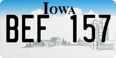 IA license plate BEF157