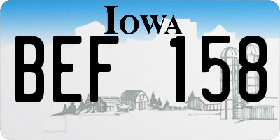 IA license plate BEF158