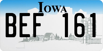 IA license plate BEF161
