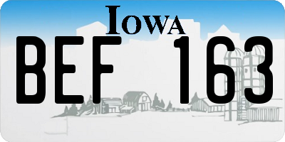 IA license plate BEF163