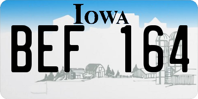 IA license plate BEF164