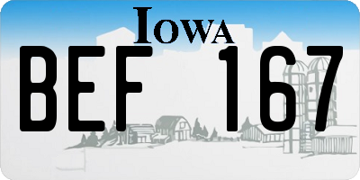 IA license plate BEF167