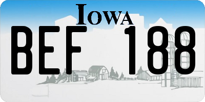 IA license plate BEF188