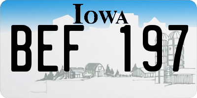 IA license plate BEF197