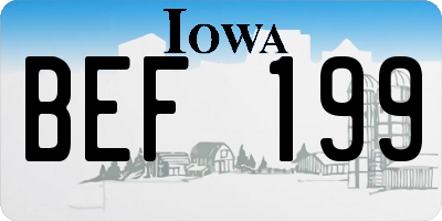 IA license plate BEF199