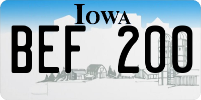 IA license plate BEF200