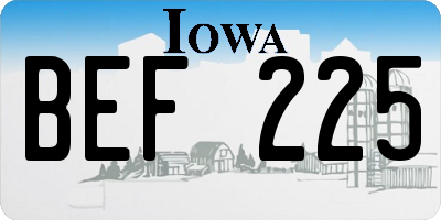IA license plate BEF225