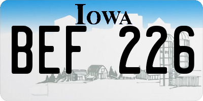 IA license plate BEF226