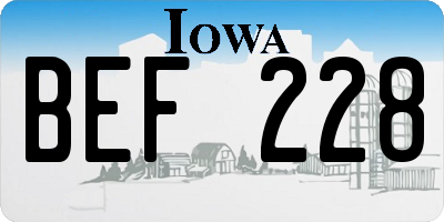 IA license plate BEF228