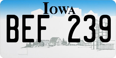IA license plate BEF239