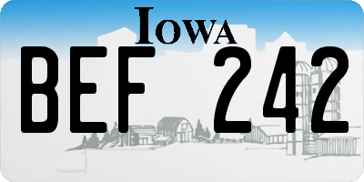 IA license plate BEF242