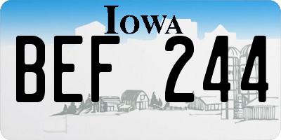 IA license plate BEF244