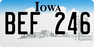 IA license plate BEF246