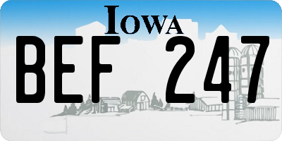 IA license plate BEF247