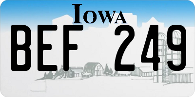 IA license plate BEF249