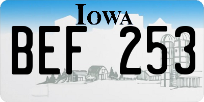 IA license plate BEF253