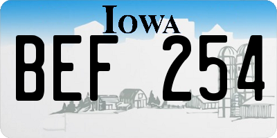 IA license plate BEF254