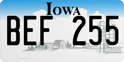 IA license plate BEF255