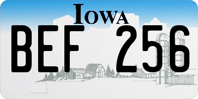 IA license plate BEF256
