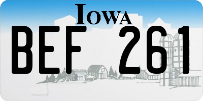 IA license plate BEF261