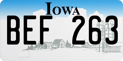 IA license plate BEF263