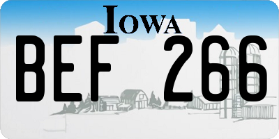 IA license plate BEF266