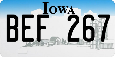 IA license plate BEF267