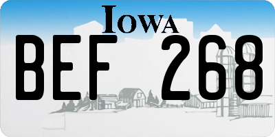 IA license plate BEF268
