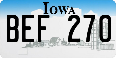 IA license plate BEF270
