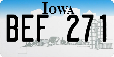 IA license plate BEF271