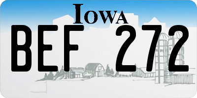 IA license plate BEF272