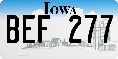 IA license plate BEF277