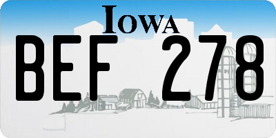 IA license plate BEF278