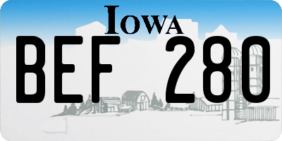 IA license plate BEF280